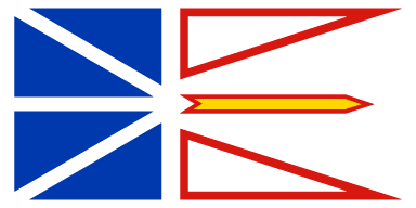 The official provincial flag of Newfoundland and Labrador