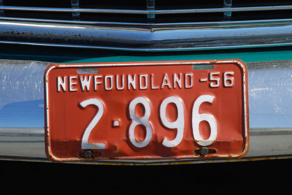 Newfoundland registration plate, Petty Harbour, September 2008. Copyright (c) 2008, Edwin Neeleman